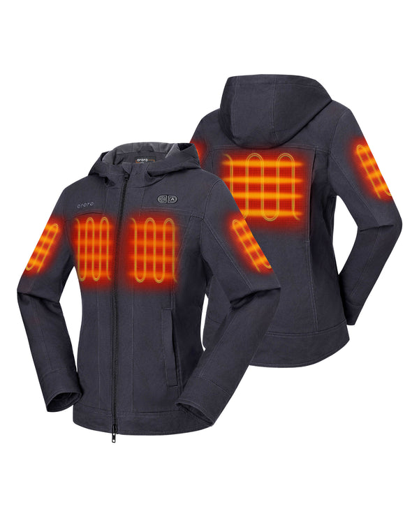 Ororo (Open-box) Cheyenne Women's 5-Zone Dual-Control Heated Canvas Jacket(B