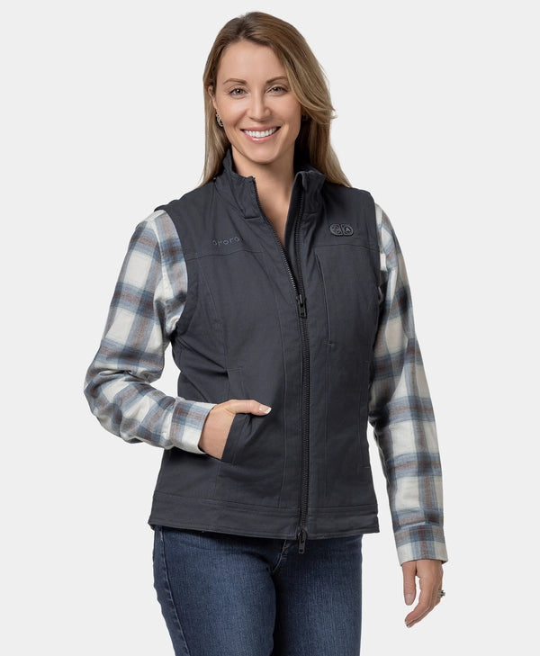 Ororo (Open-box) Cheyenne Women's 5-Zone Dual-Control Heated Canvas Vest(Bat