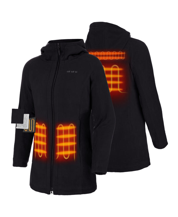 Ororo (Open-box) Felicity Women's Heated Fleece Hoodie Jacket(Battery Set No