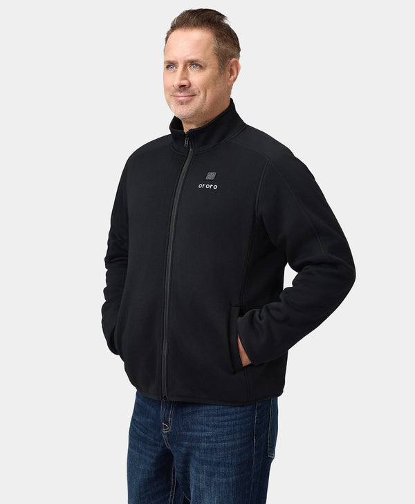 Ororo (Open-box) Florence Men's Heated Fleece Jacket - Black(Battery Set Not