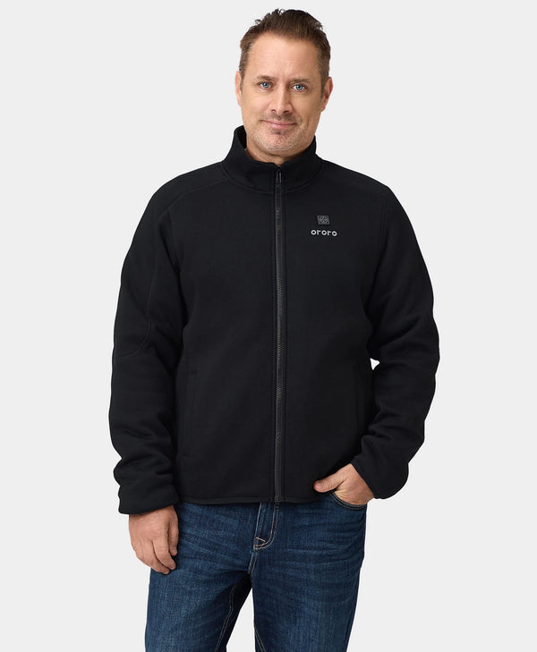 ororo (Open-box) Florence Men's Heated Fleece Jacket - Black(Battery Set Not