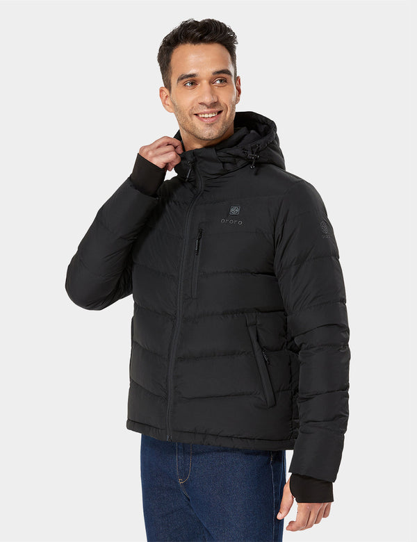 Ororo (Open-box) Men's Heated Down Jacket - Black (Battery Set Not Included)