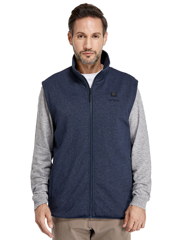 Ororo (Open-box) Men's Heated Fleece Vest - Blue (Battery Set Not Included)
