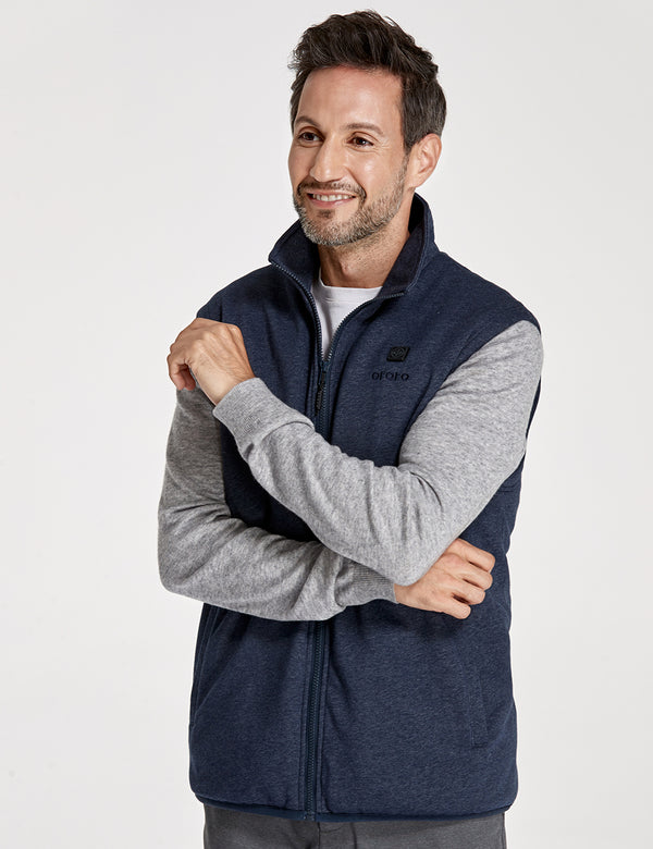 Ororo (Open-box) Men's Heated Fleece Vest - Blue (Battery Set Not Included)