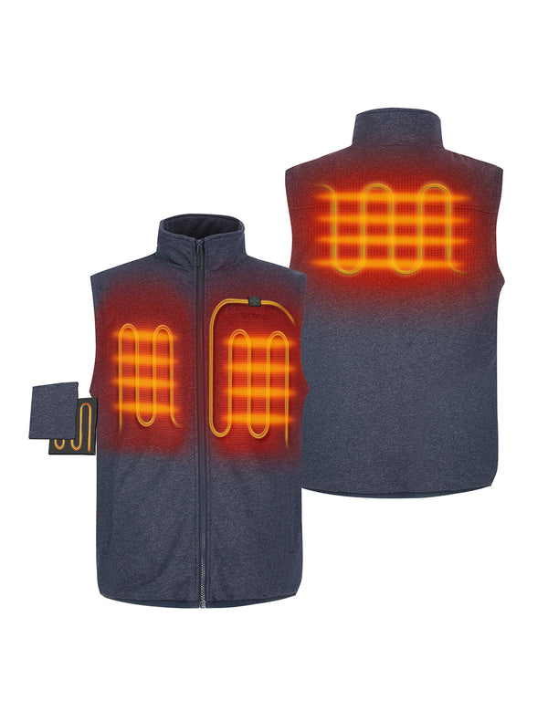 ororo (Open-box) Men's Heated Fleece Vest - Blue (Battery Set Not Included)