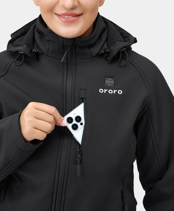 Ororo (Open-box) Paragon Women's Heated Jacket - Black(Battery Set Not Inclu