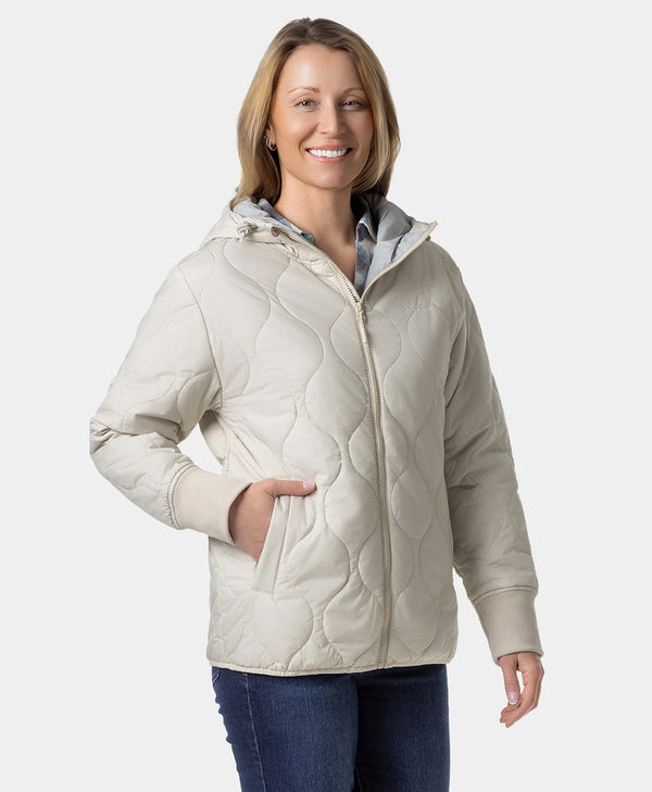 Ororo (Open-box) Stargazer Women's Heated Quilted Hoodie Jacket(Battery Set