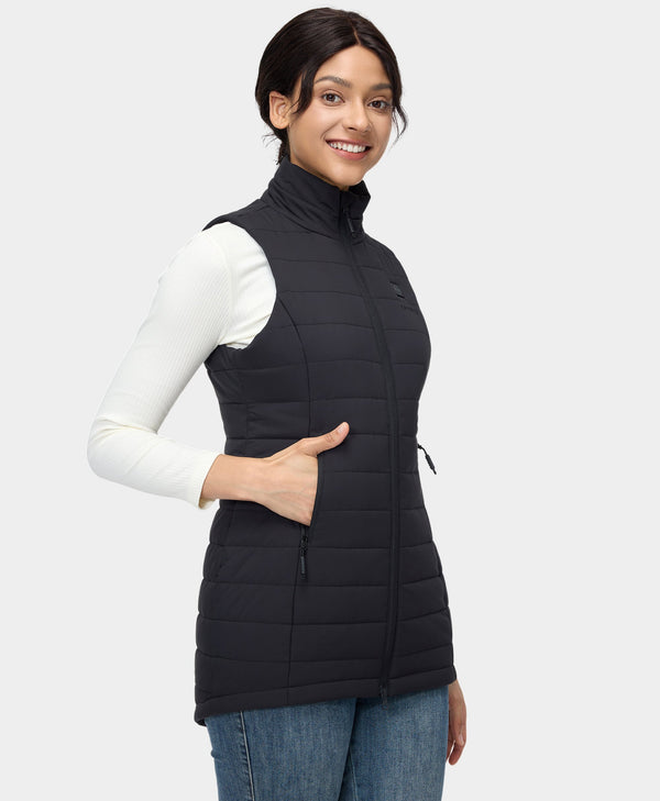 Ororo (Open-Box) Tribeca Women's Heated Long Puffer Vest (Battery Set Not In