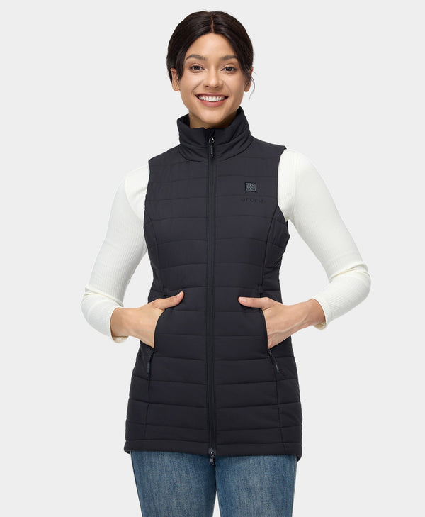 ororo (Open-Box) Tribeca Women's Heated Long Puffer Vest (Battery Set Not In