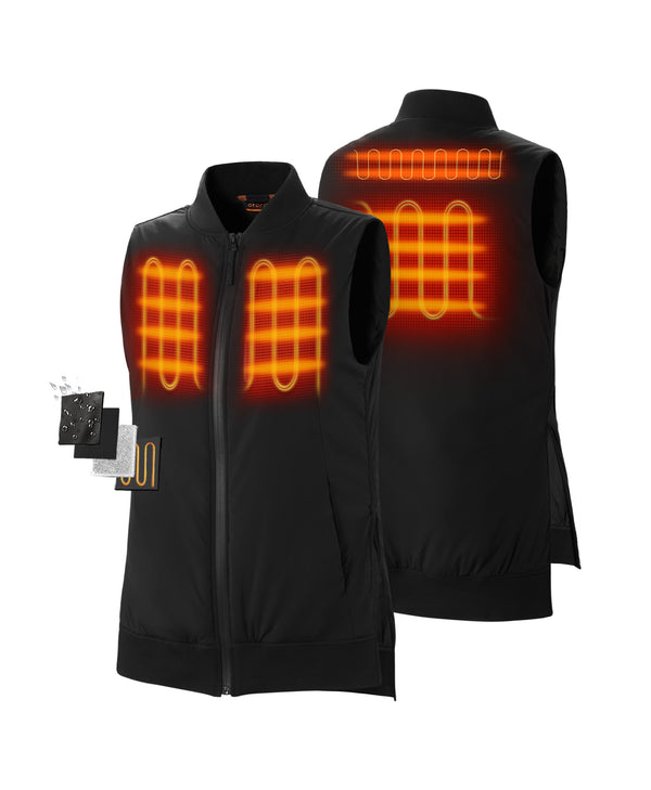 Ororo Heated Long Bomber Vest | Women's Vest | Ororo®