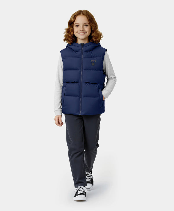 Ororo Kids' 4-Zone Hooded Heated Down Vest | Ororo