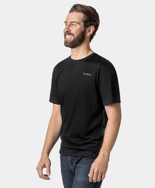 Ororo Men’s Short Sleeve 100% Wool T-Shirt | Ororo®