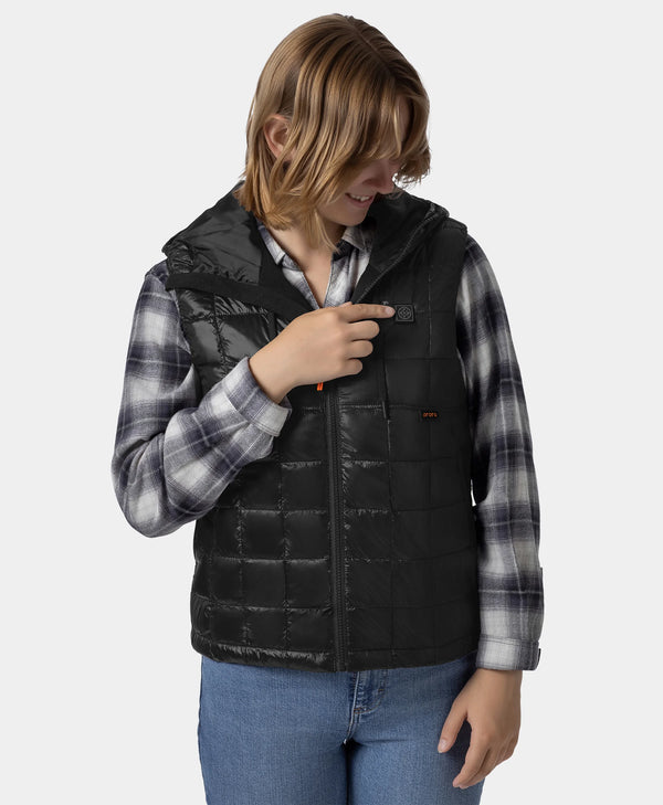 Ororo PuffLyte™ Women's Junior 4-Zone Hooded Heated Vest