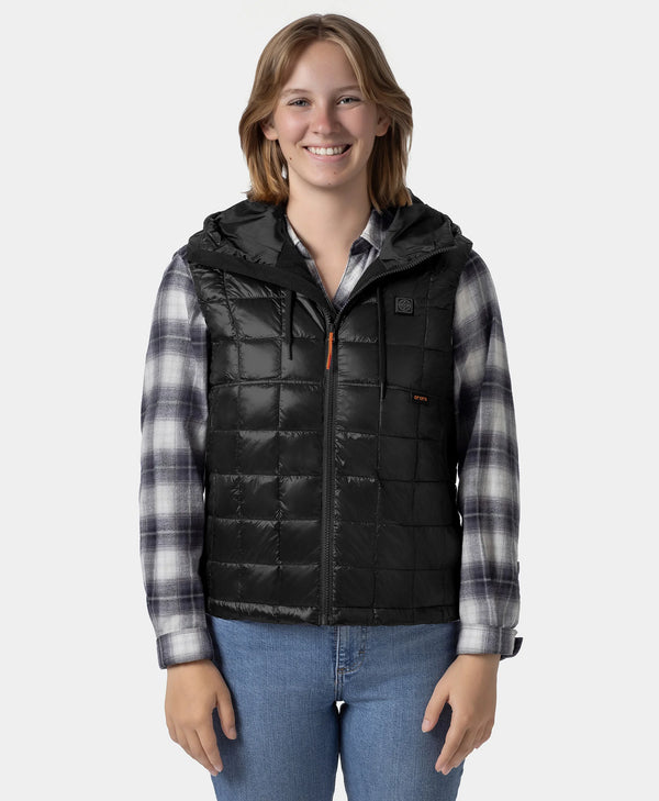 ororo PuffLyte™ Women's Junior 4-Zone Hooded Heated Vest