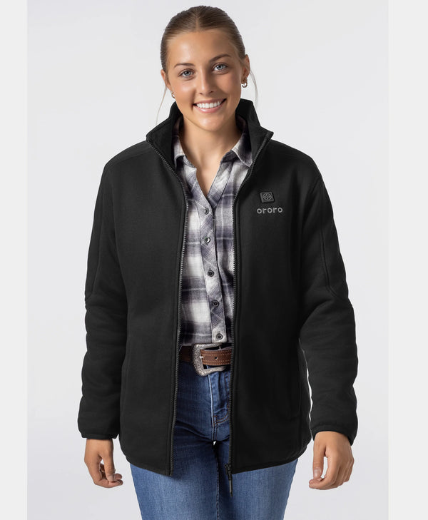 Ororo Women Heated Fleece Jacket With Rechargeable Battery | Ororo