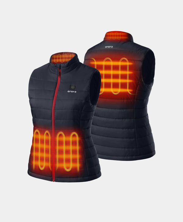 Ororo Women's Classic Heated Vest - Black Iris | Lightweight & Comfy | Ororo®