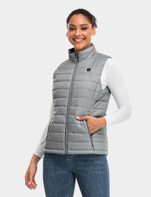 ororo Women's Classic Heated Vest - Gray | Lightweight & Warm |ororo