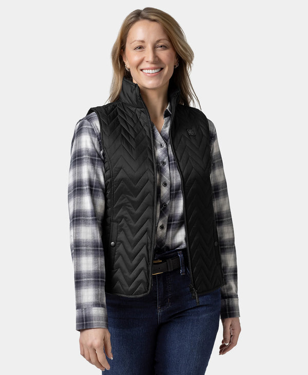 Ororo Women’s Heated Chevron Quilted Vest | Lightweight Warmth | Ororo®