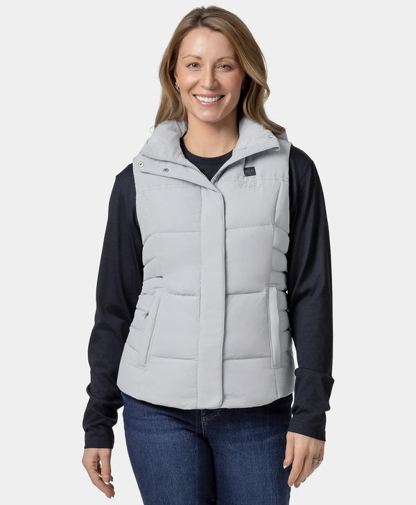 ororo Women's Heated Down Vest - Black/Gray | 4 Heating Zones | ororo®