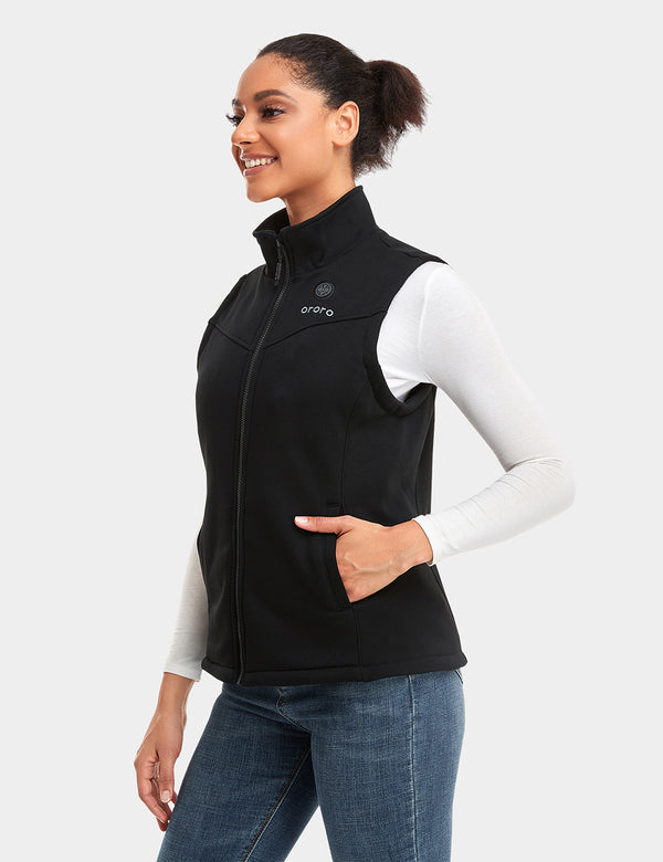 Ororo Women's Heated Fleece Vest- Black (3 Heating Zones) | Ororo®