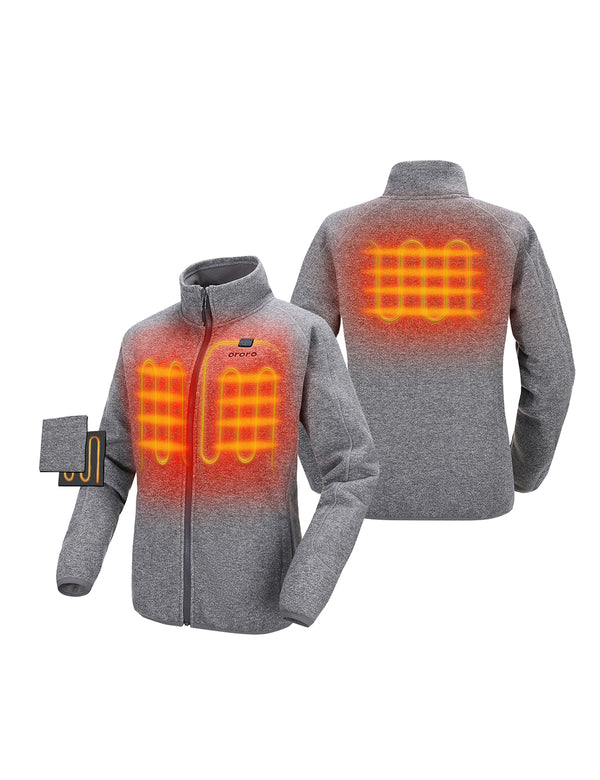 Ororo Women's Heated Full-Zip Fleece Jacket With Rechargeable Battery (3 Heating Zones) | Ororo