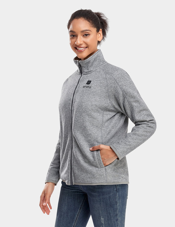 Ororo Women's Heated Full-Zip Fleece Jacket With Rechargeable Battery (3 Heating Zones) | Ororo