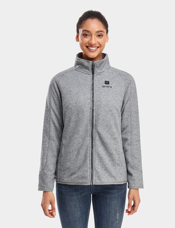 ororo Women's Heated Full-Zip Fleece Jacket with Rechargeable Battery (3 Heating Zones) | ororo