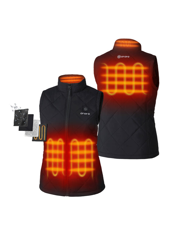 Ororo Women's Lightweight Quilted Heated Vest | 4 Heating Zones | Ororo®