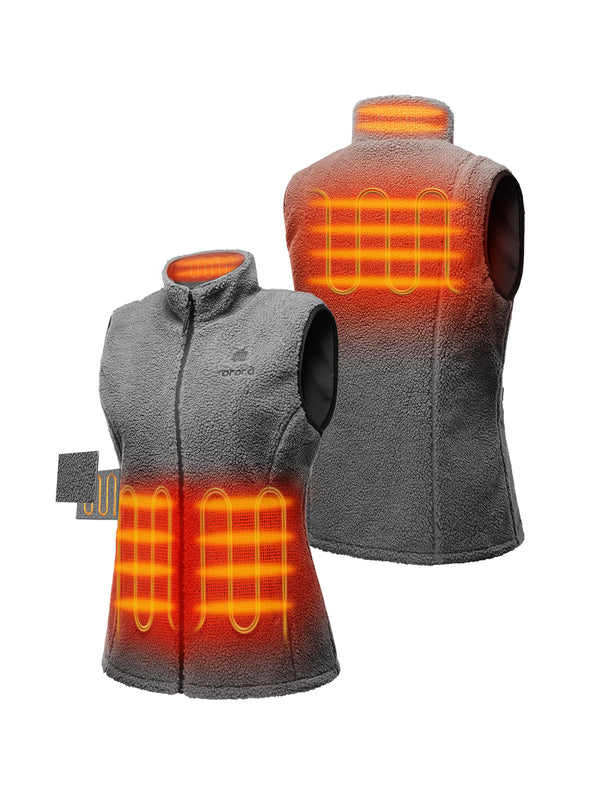 Ororo Women's Recycled Fleece Vest | 4 Heating Zones | Ororo®