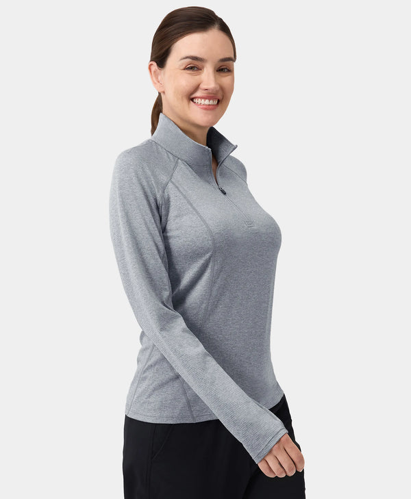 Ororo Women's TechTrail ¼- Zip Long Sleeve Shirt - UPF 50 Sun Protection | Ororo®