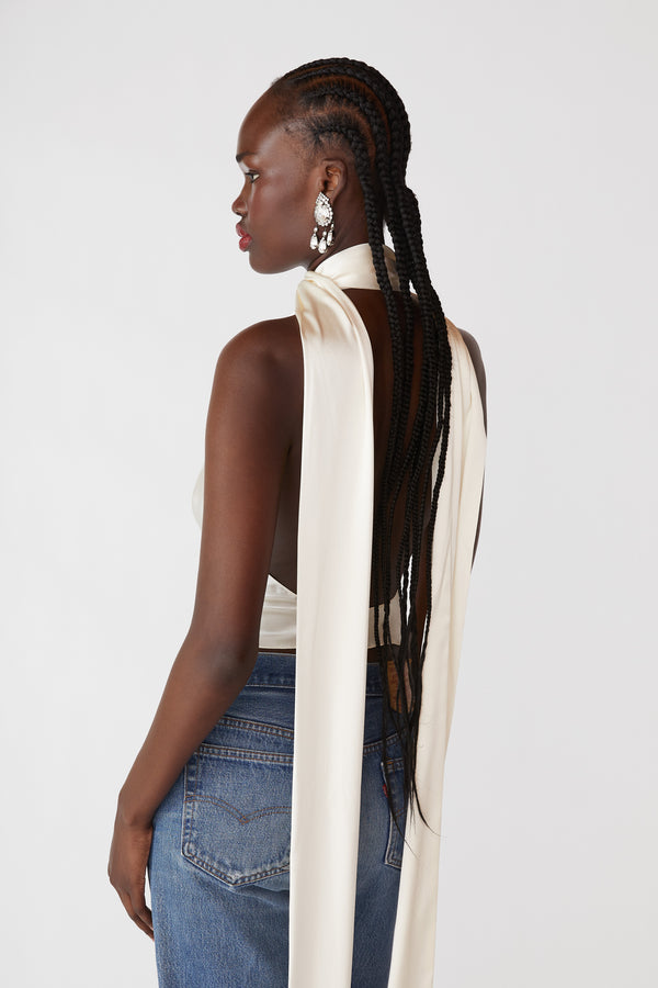 Orseund Iris Cowl Neck Halter Top