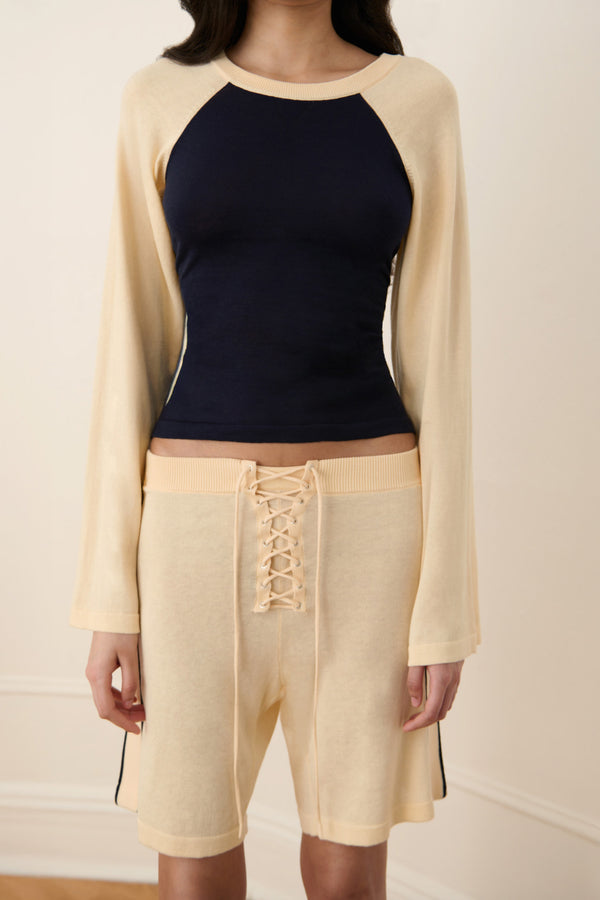 orseund iris Off-Season Knitted Raglan Shirt