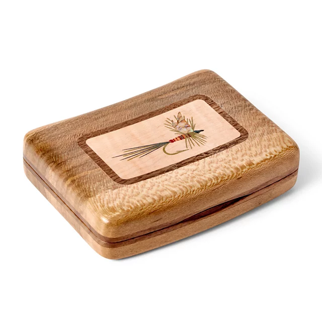 orvis A.L. Swanson River Series Fly Boxes - Abalone Inlay SYCAMORE AI