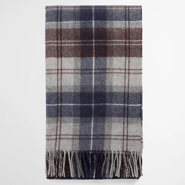 Orvis Barbour® Brack Patchwork Tartan Wool Scarf MIDNIGHT OAK TARTAN