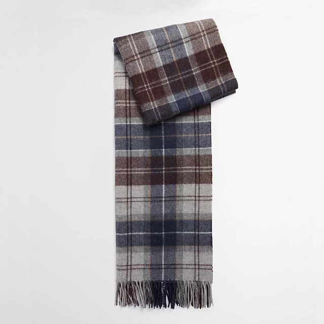orvis Barbour® Brack Patchwork Tartan Wool Scarf MIDNIGHT OAK TARTAN