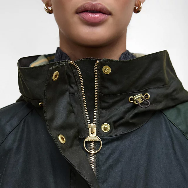 Orvis Barbour® Keeley Waxed Jacket FERN/SAGE/DUFFLE BAG