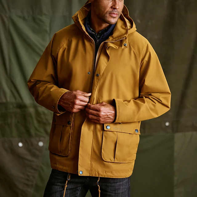 Orvis Barbour® Re-Engineered Wading Spey Showerproof Hooded Jacket BRONZE BROWN