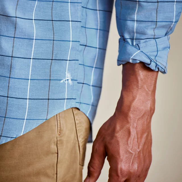 Orvis Country Twill Long-Sleeve Button-Down Shirt BLUE JAY/TRUE NAVY