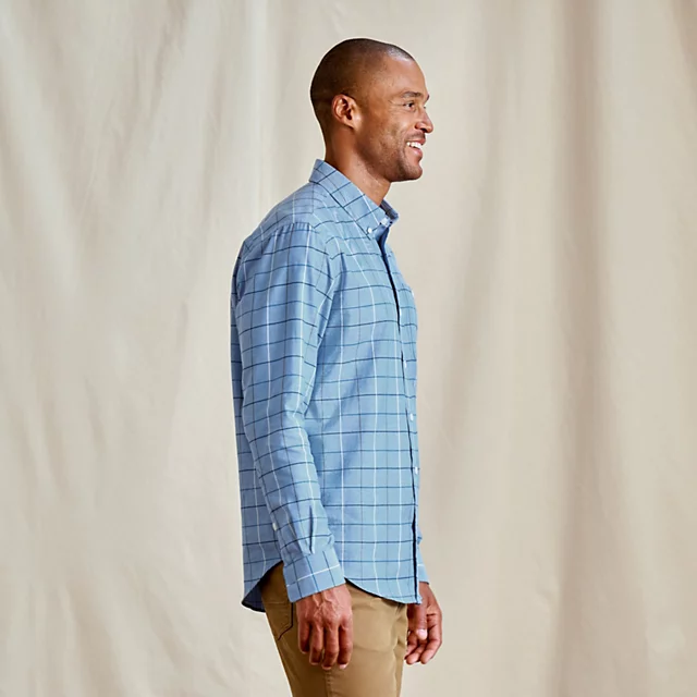 Orvis Country Twill Long-Sleeve Button-Down Shirt BLUE JAY/TRUE NAVY