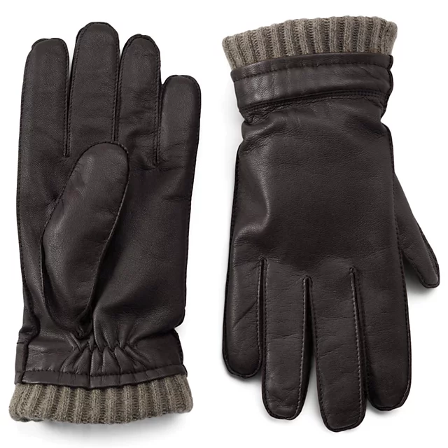 orvis Dorset Goatskin-and-Cashmere Gloves DARK BROWN