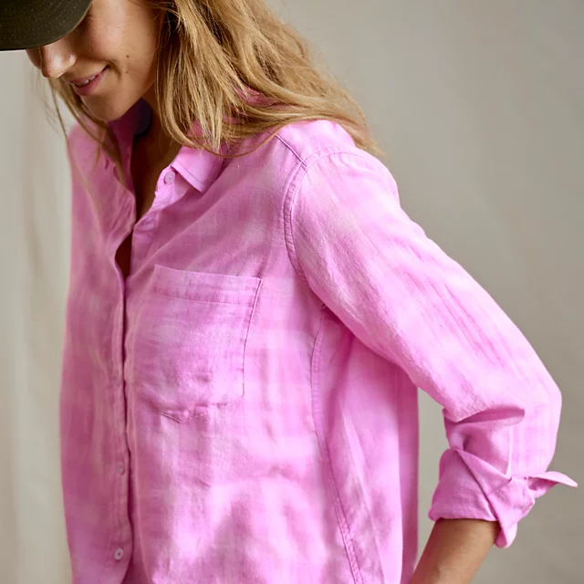 Orvis Everyday Lightweight Plaid Long-Sleeve Boyfriend Shirt LILAC PLAID