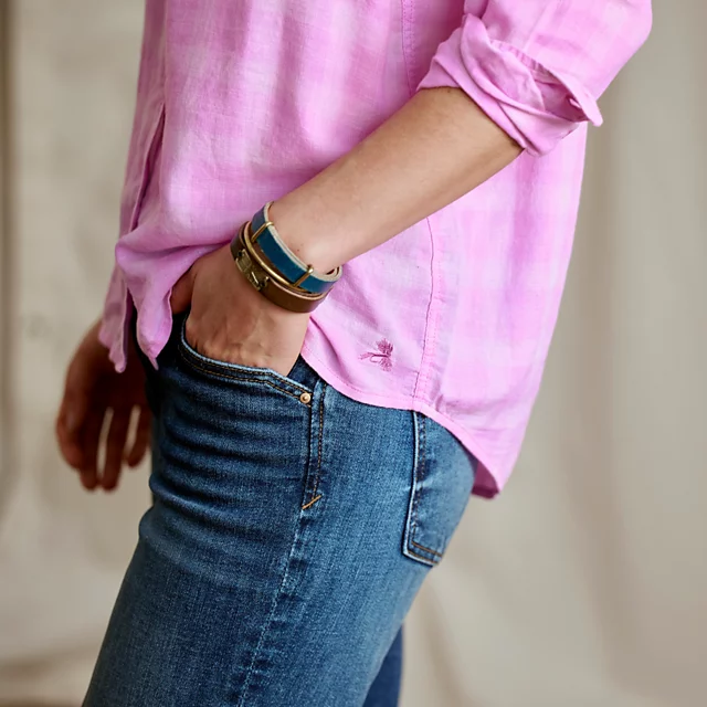 Orvis Everyday Lightweight Plaid Long-Sleeve Boyfriend Shirt LILAC PLAID