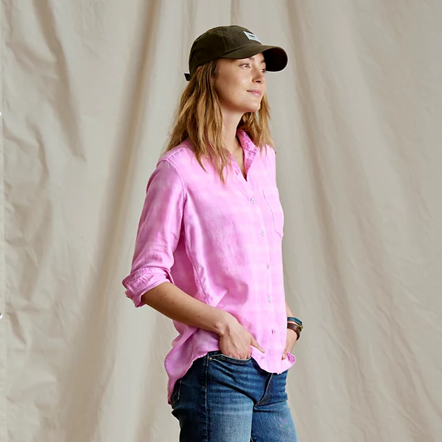 Orvis Everyday Lightweight Plaid Long-Sleeve Boyfriend Shirt LILAC PLAID