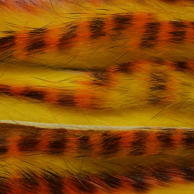 orvis Fulling Mill Barred Rabbit Zonkers FIRE TIGER BLACK BARRED