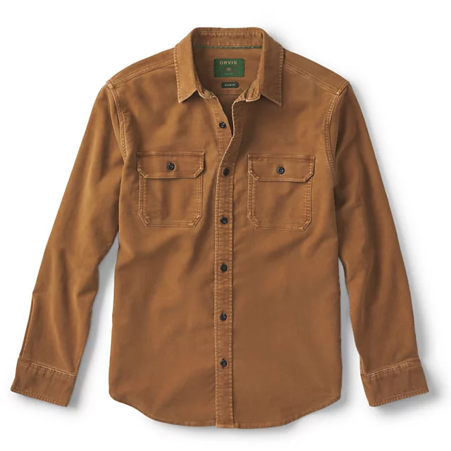 orvis Garment-Dyed Moleskin Long-Sleeved Shirt HAZELNUT