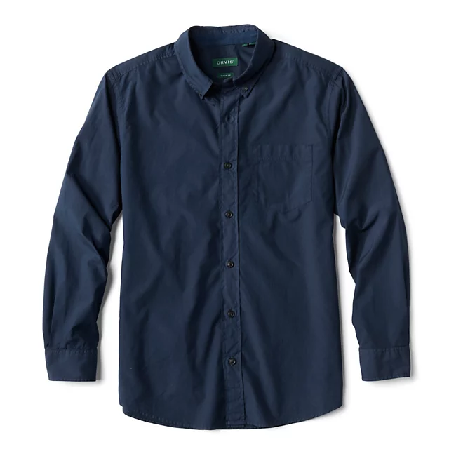 Orvis Garment-Dyed Poplin Long-Sleeve Shirt TRUE NAVY