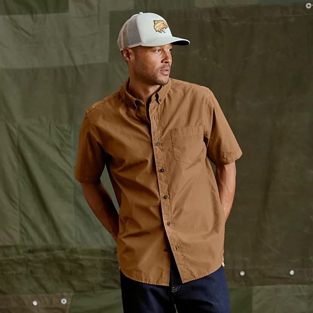 orvis Garment-Dyed Poplin Short-Sleeve Shirt FIELD KHAKI