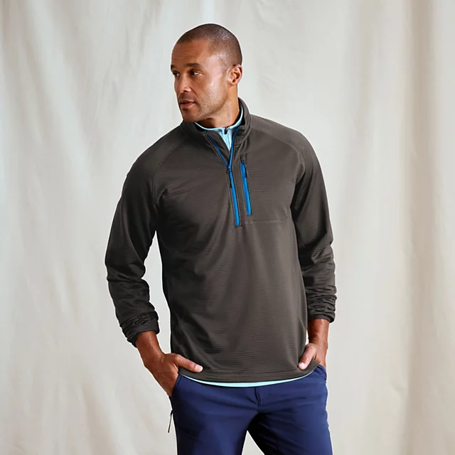 orvis Horseshoe Hills Fleece 1/4-Zip SLATE/LAKESIDE