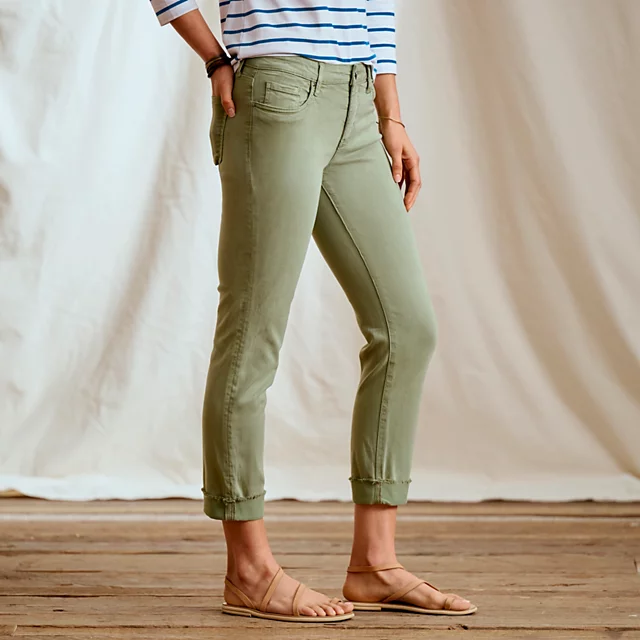 Orvis Kut From The Kloth® Amy Stretch Twill Cropped Chinos OLIVINE EXCLUSIVE