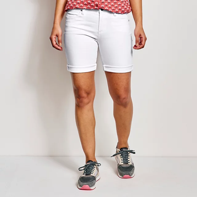 orvis Kut from the Kloth® Catherine Boyfriend Shorts 7" WHITE MIDRISE